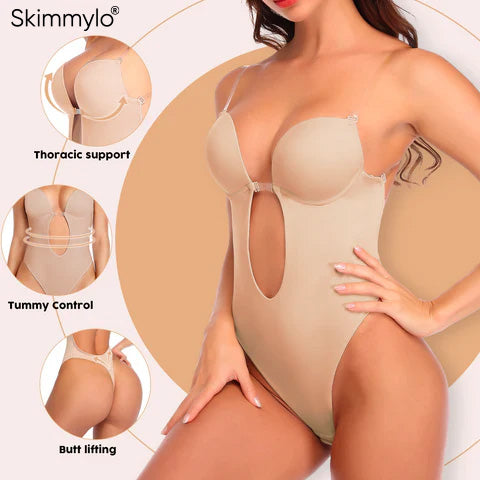 Anti-Slip Backless Waist Reduction Bodysuit-color